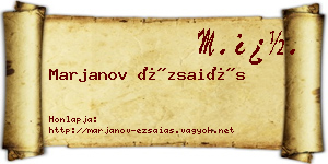 Marjanov Ézsaiás névjegykártya